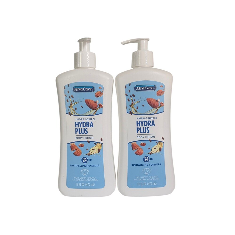 XtraCare Hydra Plus Body Lotion Almond & Flaxseed Oil Paraben-Free 16 fl.oz ~2pk